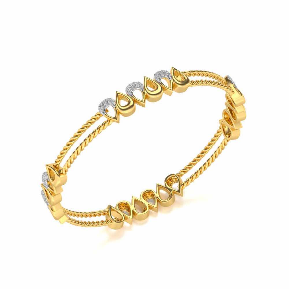 Saath Silver Bangles - Yellow Gold - Image 1