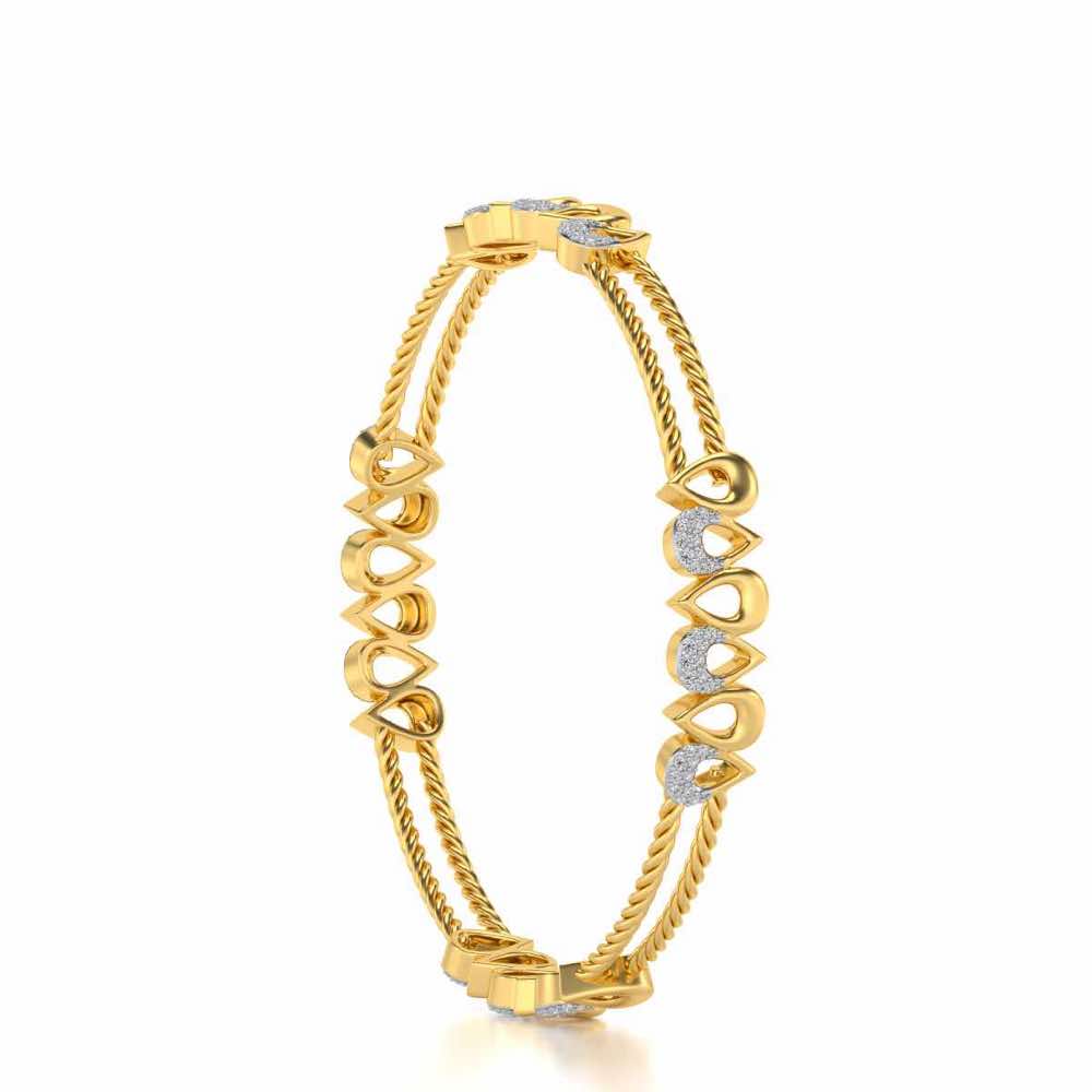 Saath Silver Bangles - Yellow Gold - Image 3