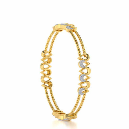 Saath Silver Bangles - Yellow Gold - Image 3