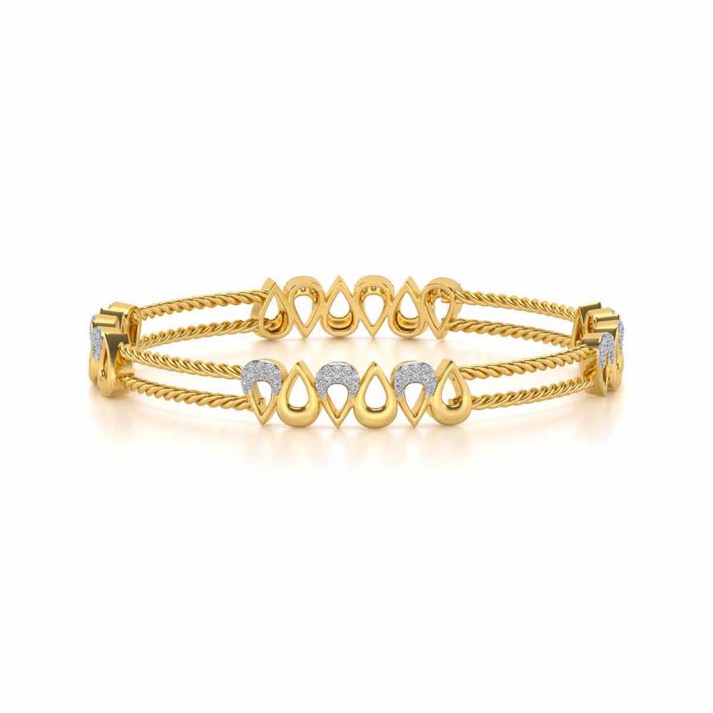 Saath Silver Bangles - Yellow Gold - Image 5