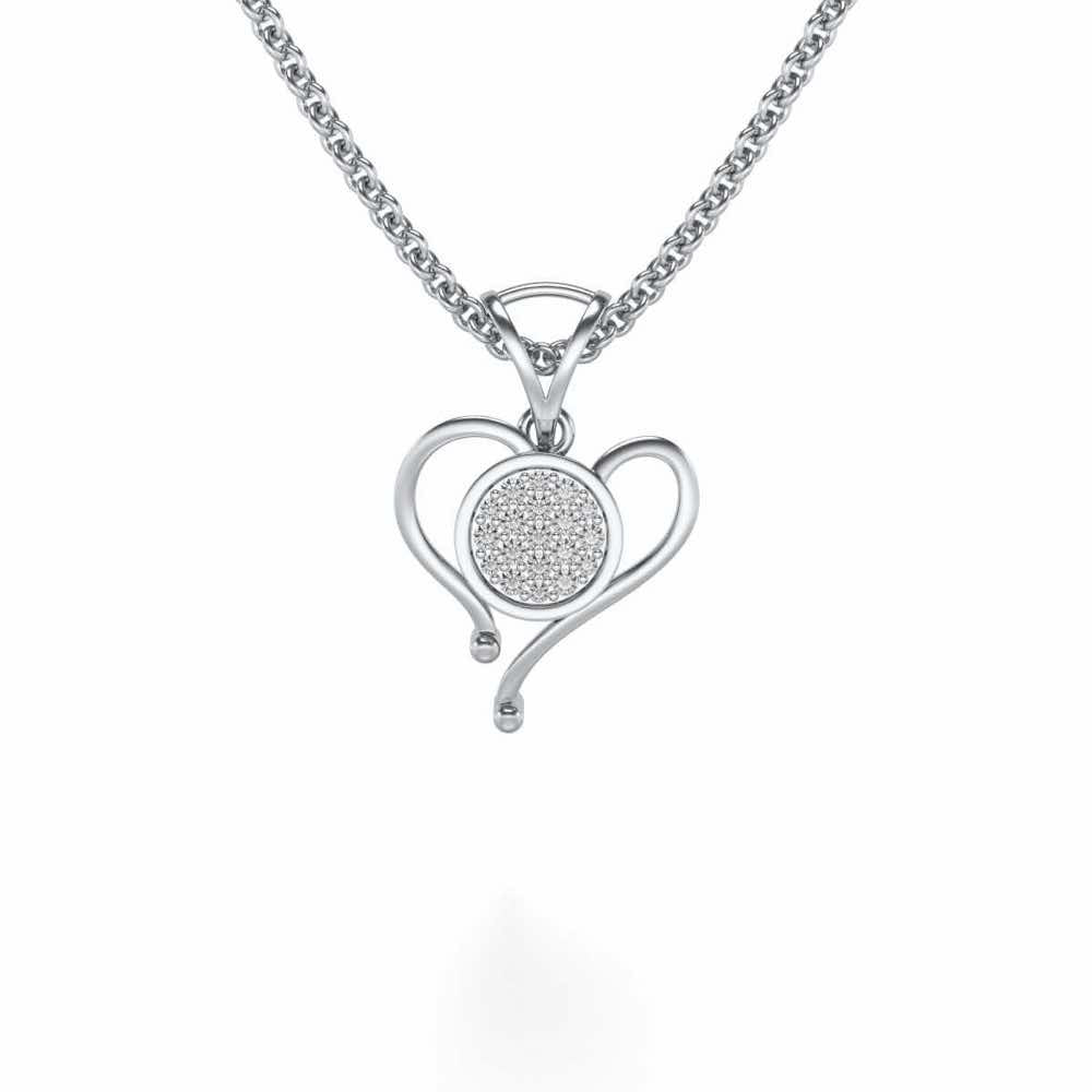 Sabik Silver Pendant - White Gold - Image 1