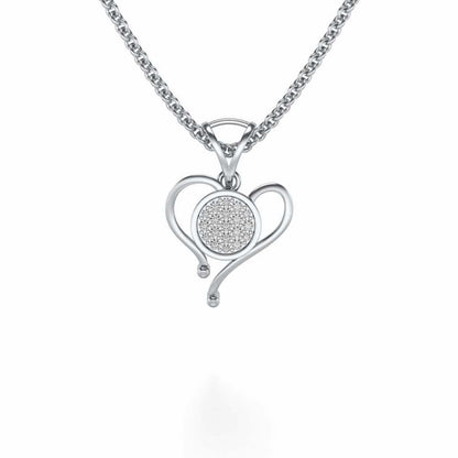 Sabik Silver Pendant - White Gold - Image 1