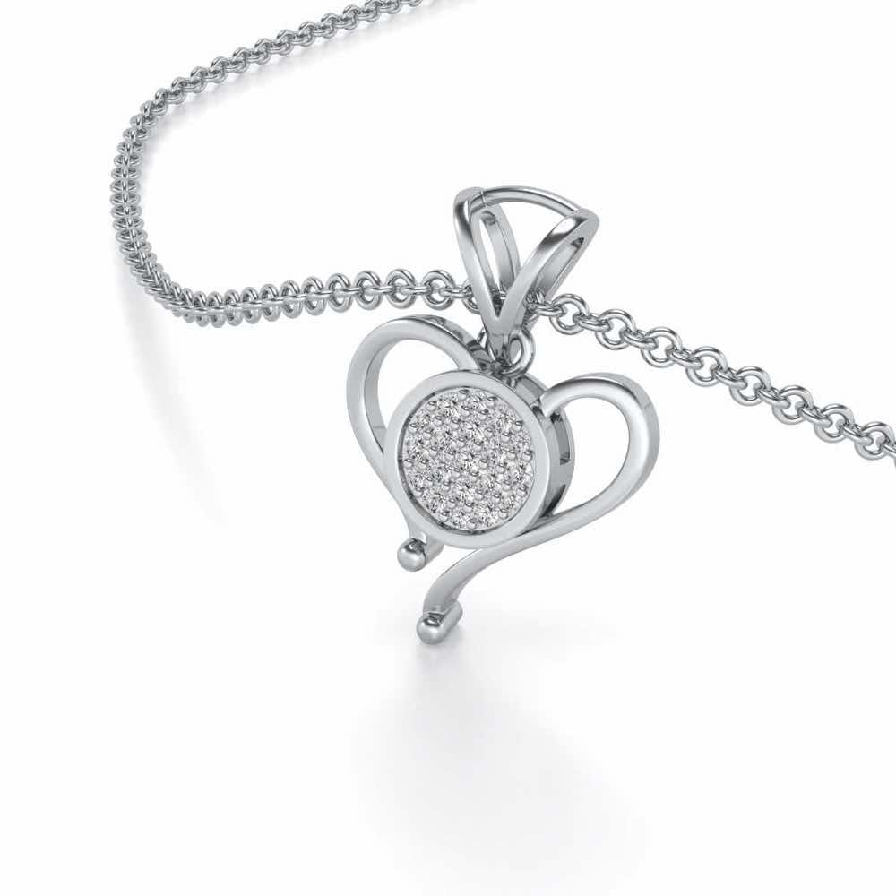 Sabik Silver Pendant - White Gold - Image 2