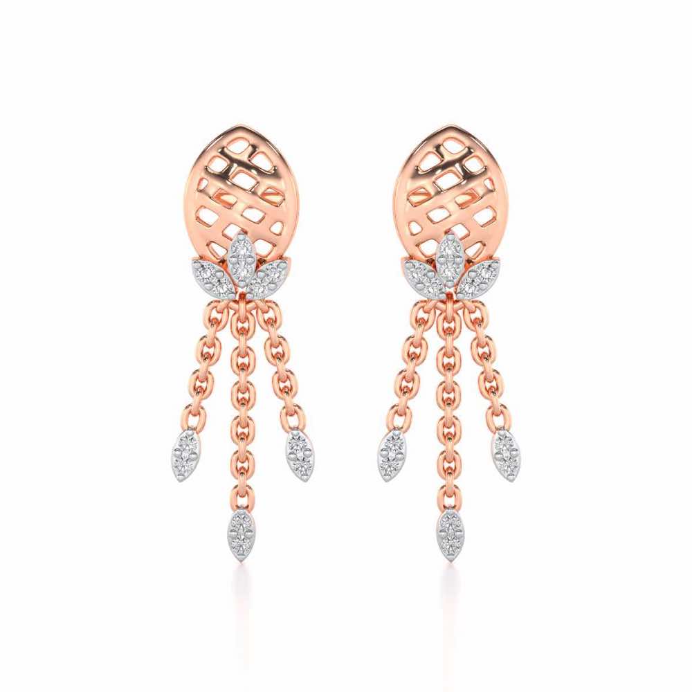 Sacred Silver Dangler Earrings - Rose Gold - Image 1