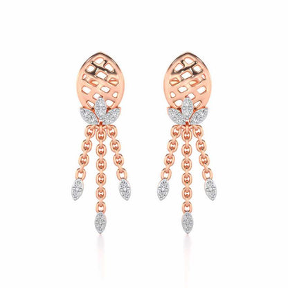 Sacred Silver Dangler Earrings - Rose Gold - Image 1