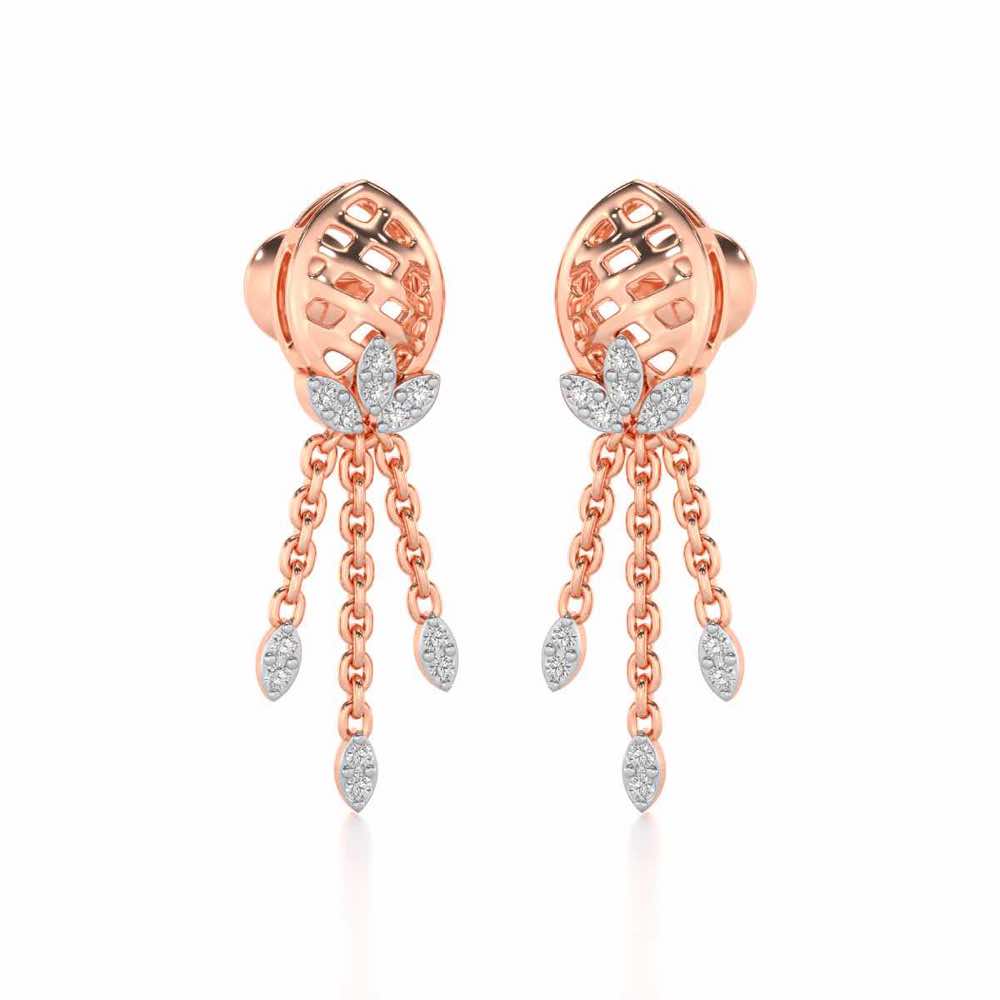 Sacred Silver Dangler Earrings - Rose Gold - Image 2