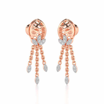 Sacred Silver Dangler Earrings - Rose Gold - Image 2