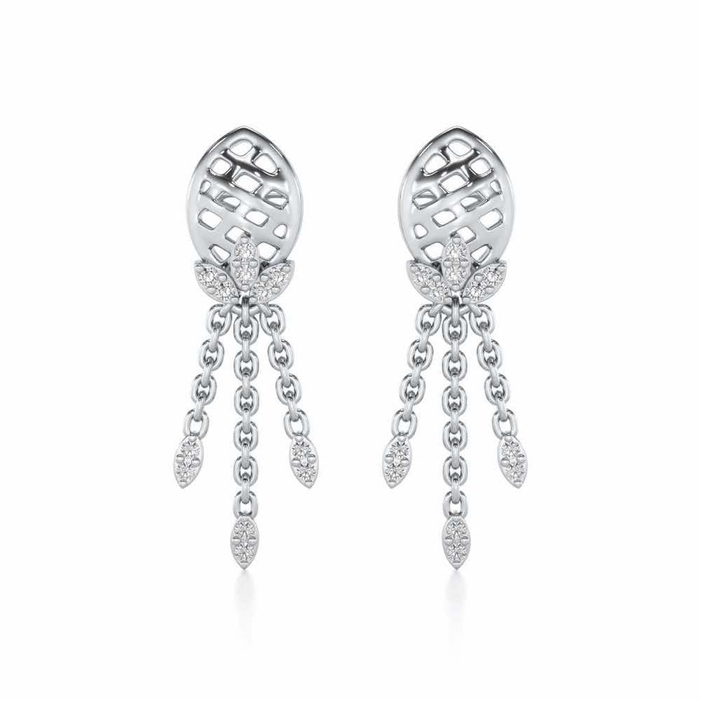 Sacred Silver Dangler Earrings - White Gold - Image 1