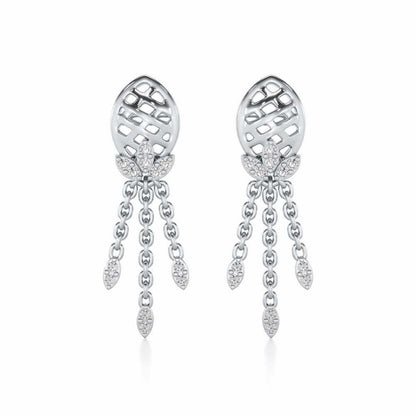 Sacred Silver Dangler Earrings - White Gold - Image 1