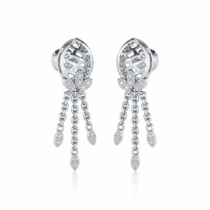 Sacred Silver Dangler Earrings - White Gold - Image 2