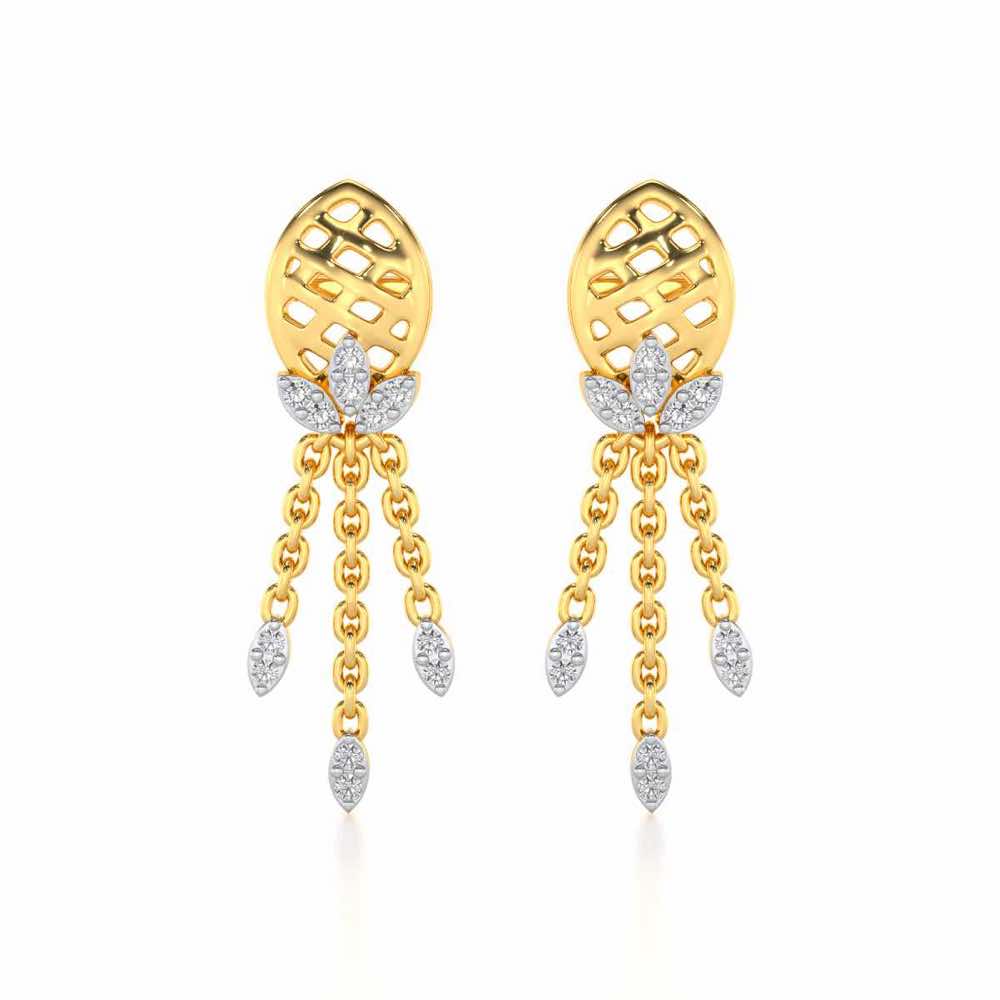 Sacred Silver Dangler Earrings - Yellow Gold - Image 1