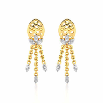 Sacred Silver Dangler Earrings - Yellow Gold - Image 1