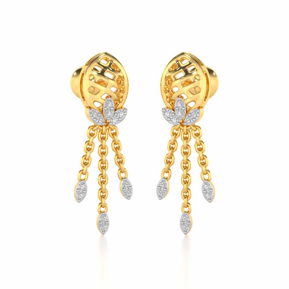 Sacred Silver Dangler Earrings - Yellow Gold - Image 2