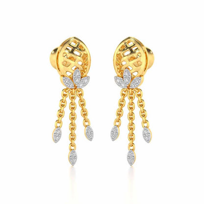 Sacred Silver Dangler Earrings - Yellow Gold - Image 2