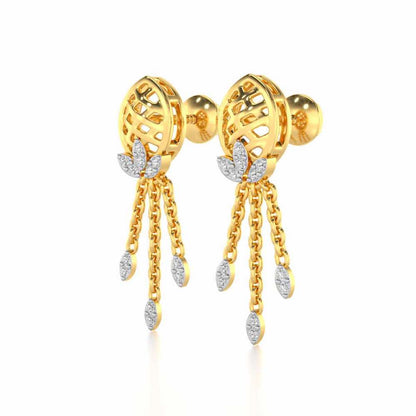 Sacred Silver Dangler Earrings - Yellow Gold - Image 3