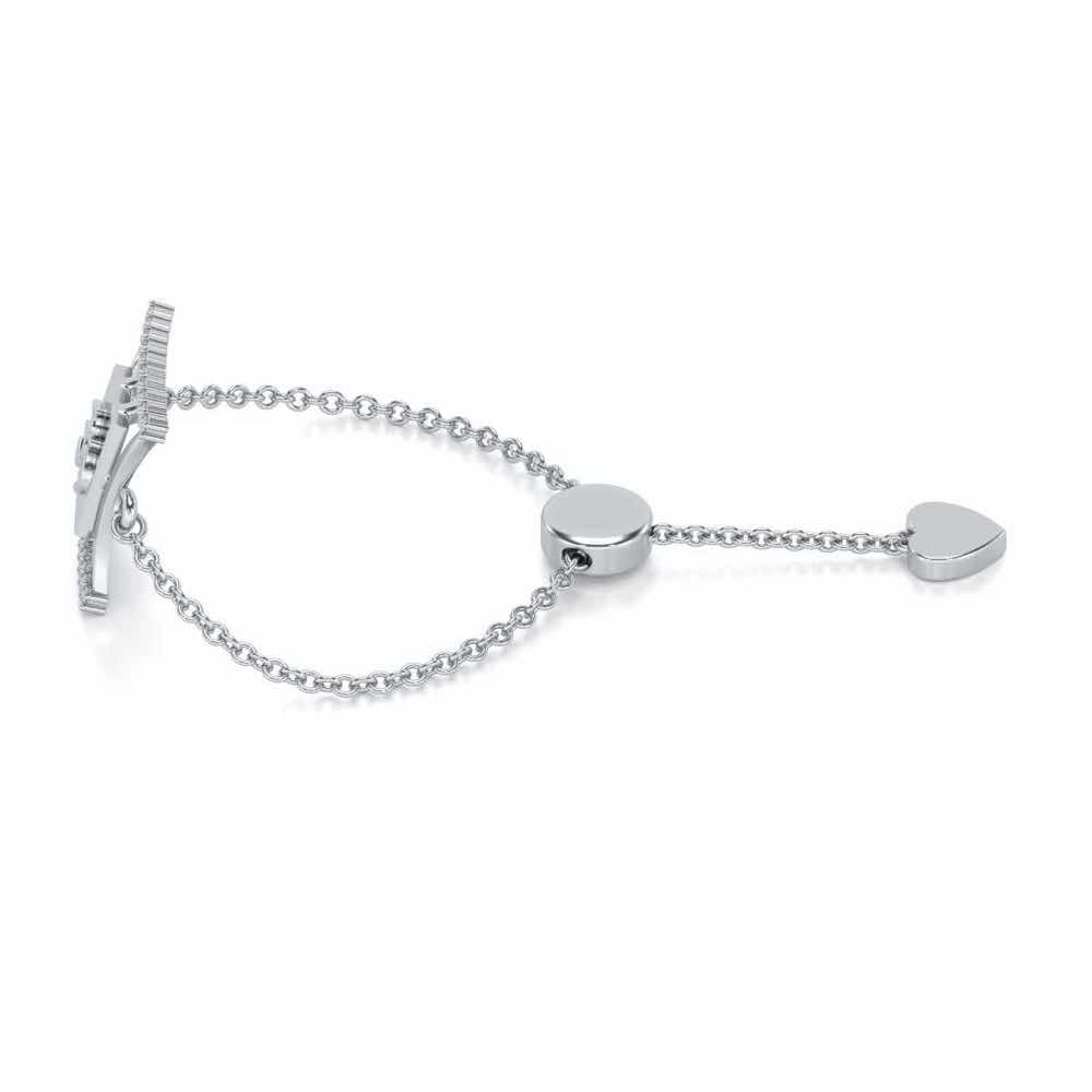 Sacred Om Adjustable Silver Ring - White Gold - Image 2