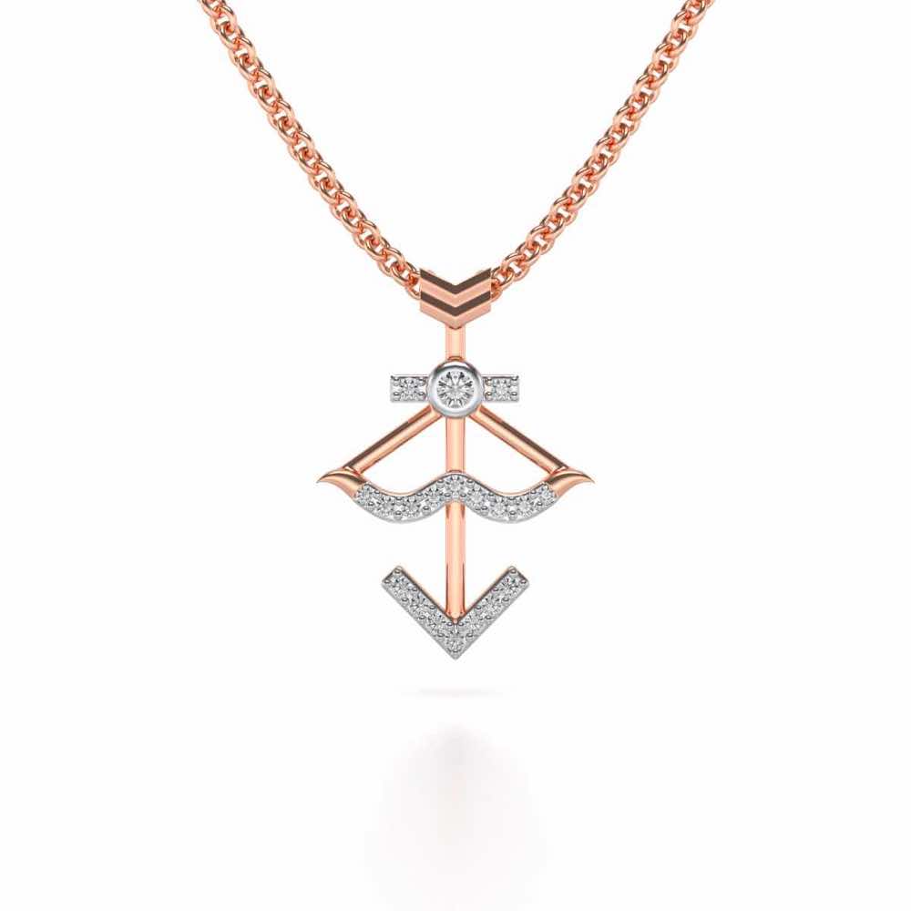 Sagittarius Silver Pendant - Rose Gold - Image 2