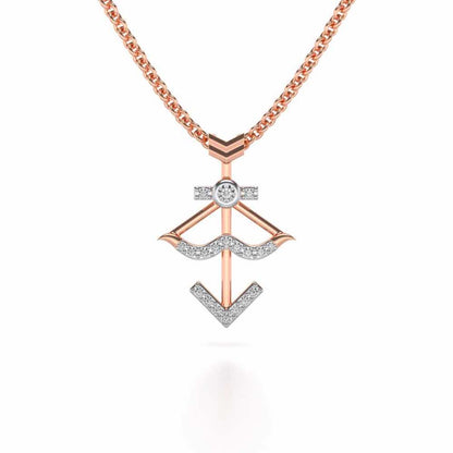 Sagittarius Silver Pendant - Rose Gold - Image 2