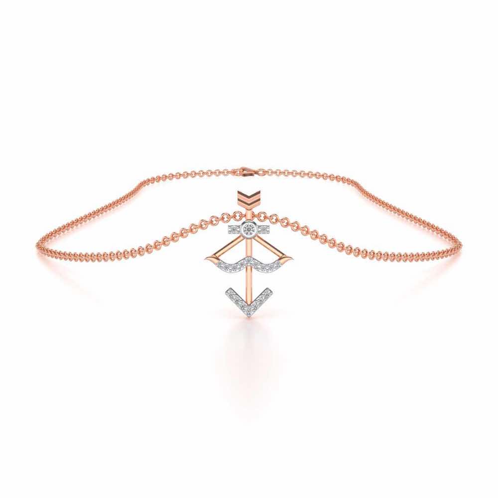 Sagittarius Silver Pendant - Rose Gold - Image 3