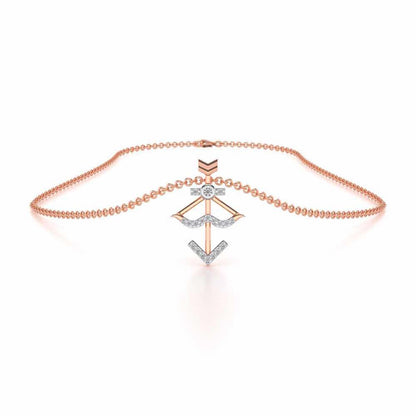 Sagittarius Silver Pendant - Rose Gold - Image 3