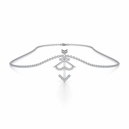 Sagittarius Silver Pendant - White Gold - Image 3