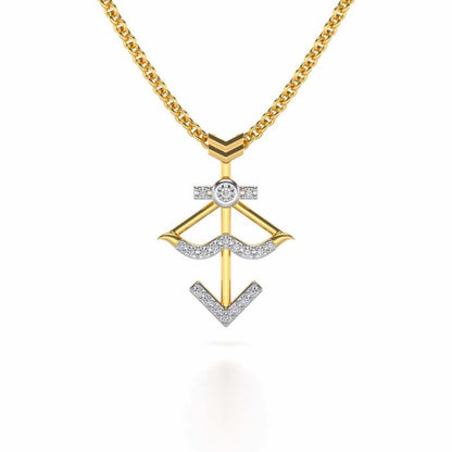 Sagittarius Silver Pendant - Yellow Gold - Image 2