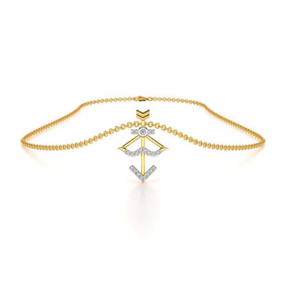 Sagittarius Silver Pendant - Yellow Gold - Image 3