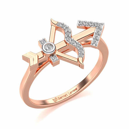 Sagittarius Silver Ring - Rose Gold - Image 1