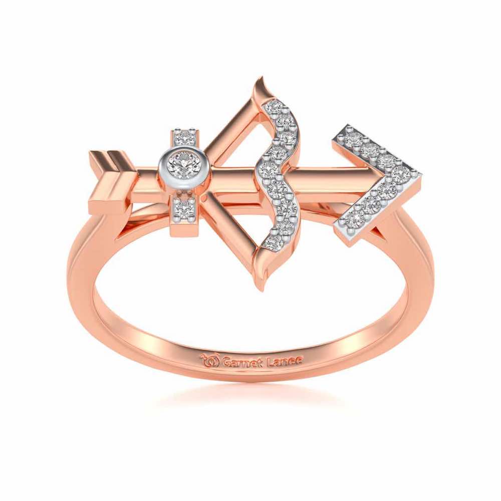 Sagittarius Silver Ring - Rose Gold - Image 2