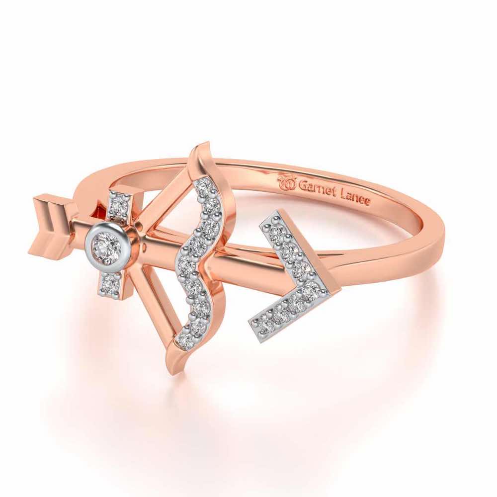 Sagittarius Silver Ring - Rose Gold - Image 3