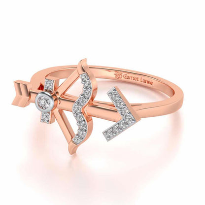 Sagittarius Silver Ring - Rose Gold - Image 3