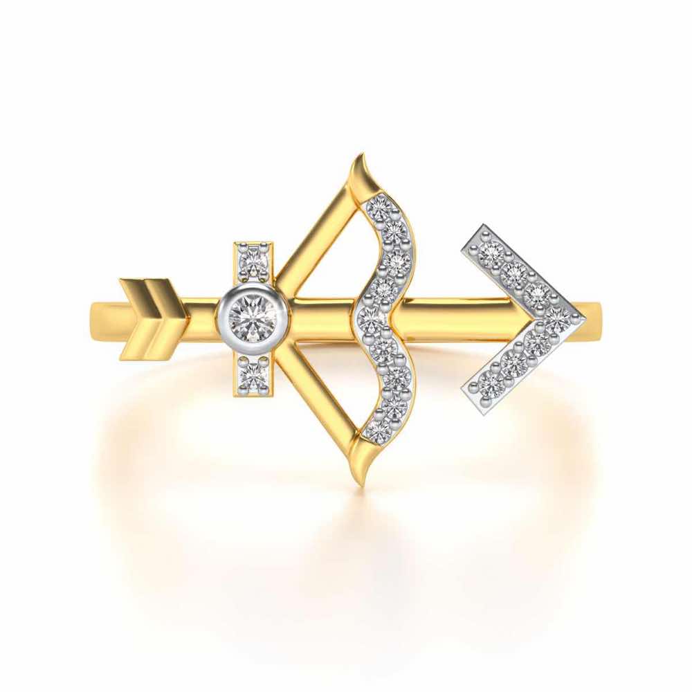Sagittarius Silver Ring - Yellow Gold - Image 5