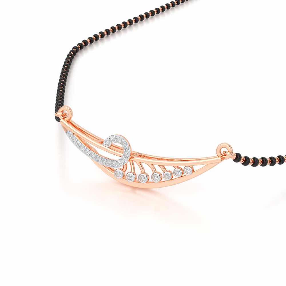 Sakhi Sajja Silver Mangalsutra - Rose Gold - Image 2
