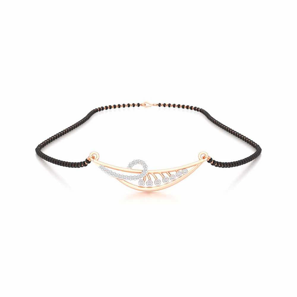 Sakhi Sajja Silver Mangalsutra - Rose Gold - Image 3