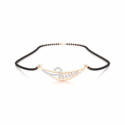 Sakhi Sajja Silver Mangalsutra - Rose Gold - Image 3