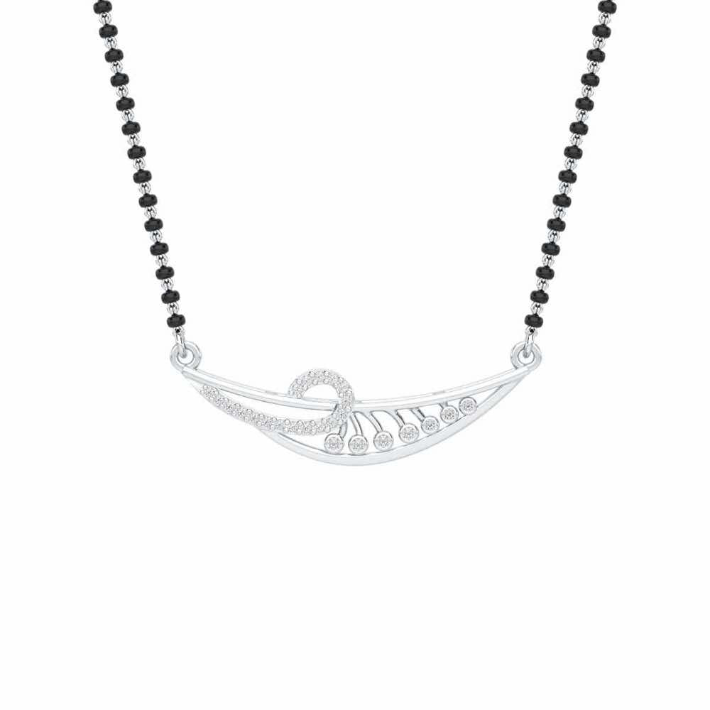 Sakhi Sajja Silver Mangalsutra - White Gold - Image 1