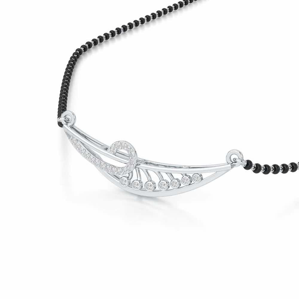 Sakhi Sajja Silver Mangalsutra - White Gold - Image 2