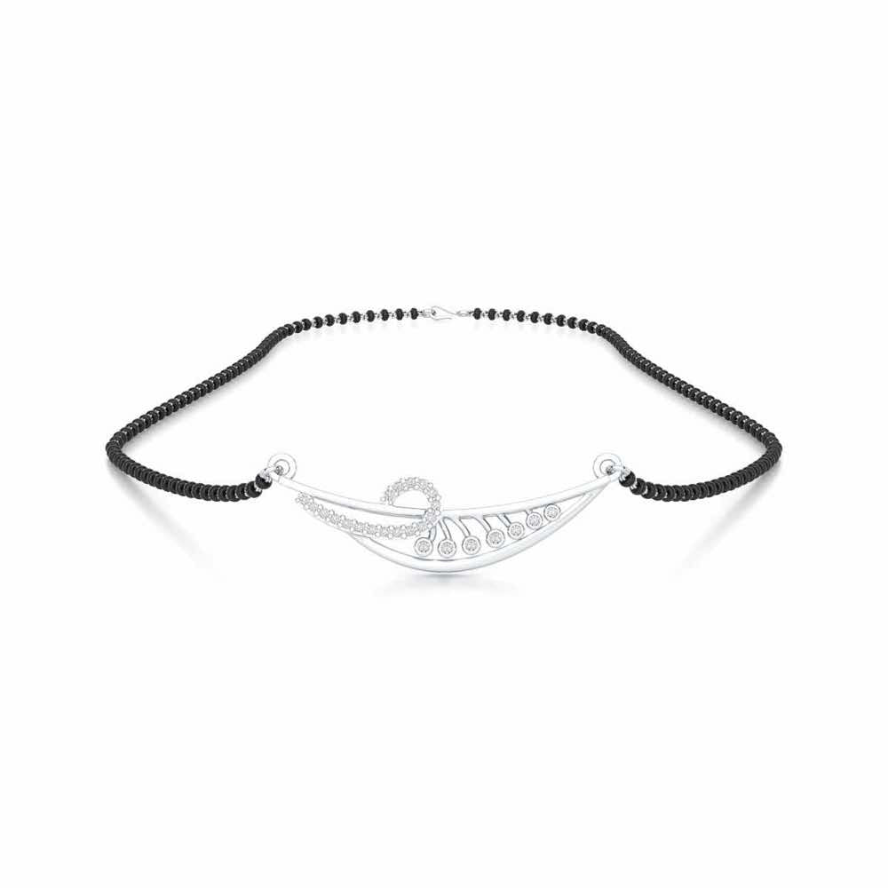Sakhi Sajja Silver Mangalsutra - White Gold - Image 3