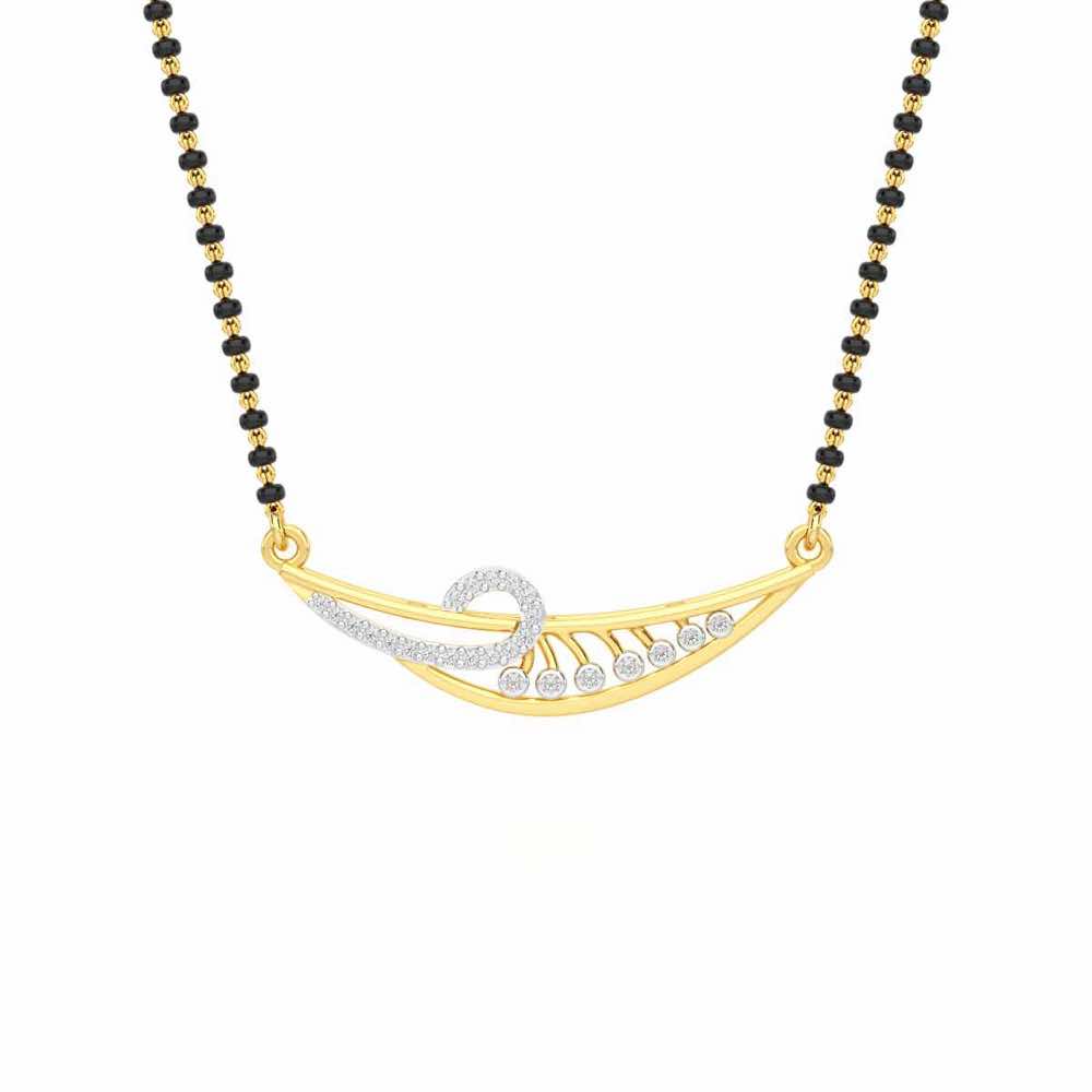 Sakhi Sajja Silver Mangalsutra - Yellow Gold - Image 1