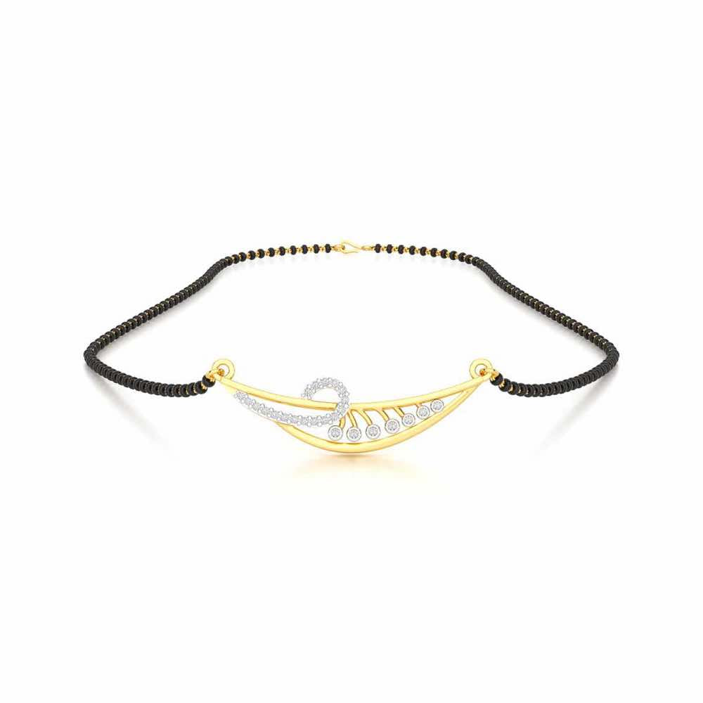 Sakhi Sajja Silver Mangalsutra - Yellow Gold - Image 3