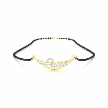 Sakhi Sajja Silver Mangalsutra - Yellow Gold - Image 3