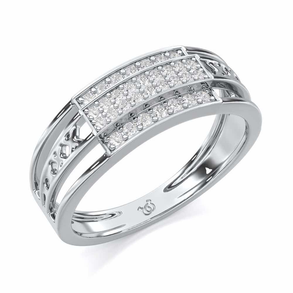 Samasth Silver Ring For Men - White Gold - Image 1