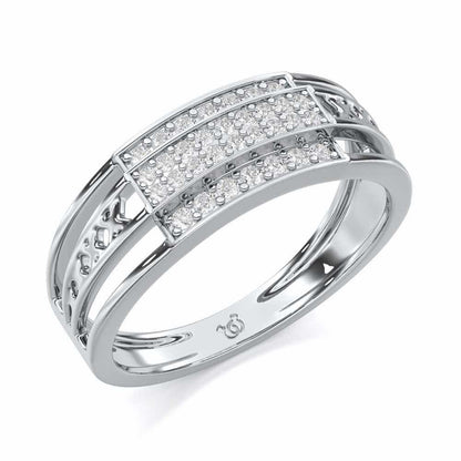 Samasth Silver Ring For Men - White Gold - Image 1