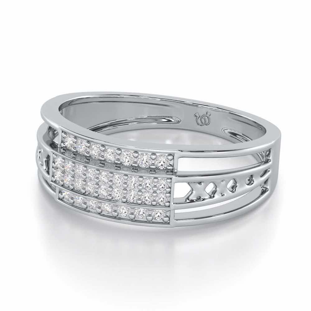 Samasth Silver Ring For Men - White Gold - Image 2