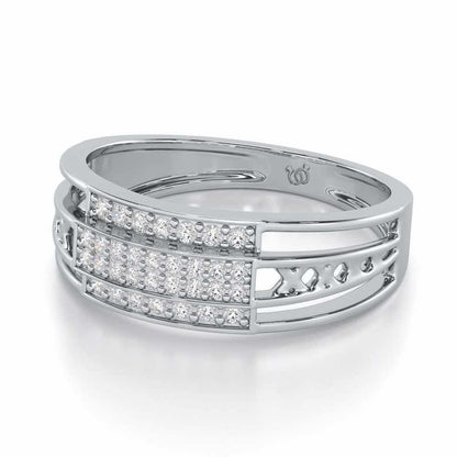 Samasth Silver Ring For Men - White Gold - Image 2