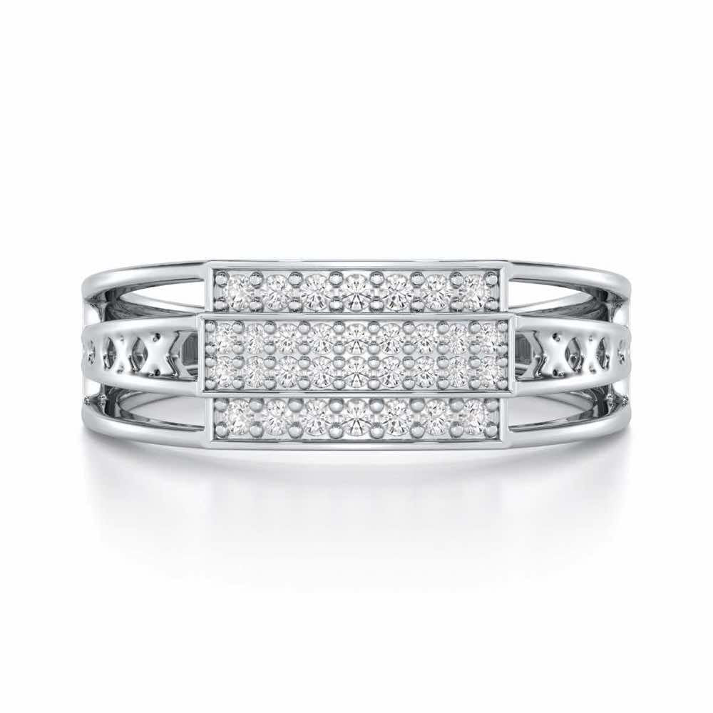 Samasth Silver Ring For Men - White Gold - Image 4