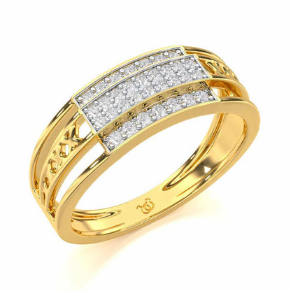 Samasth Silver Ring For Men - Yellow Gold - Image 1