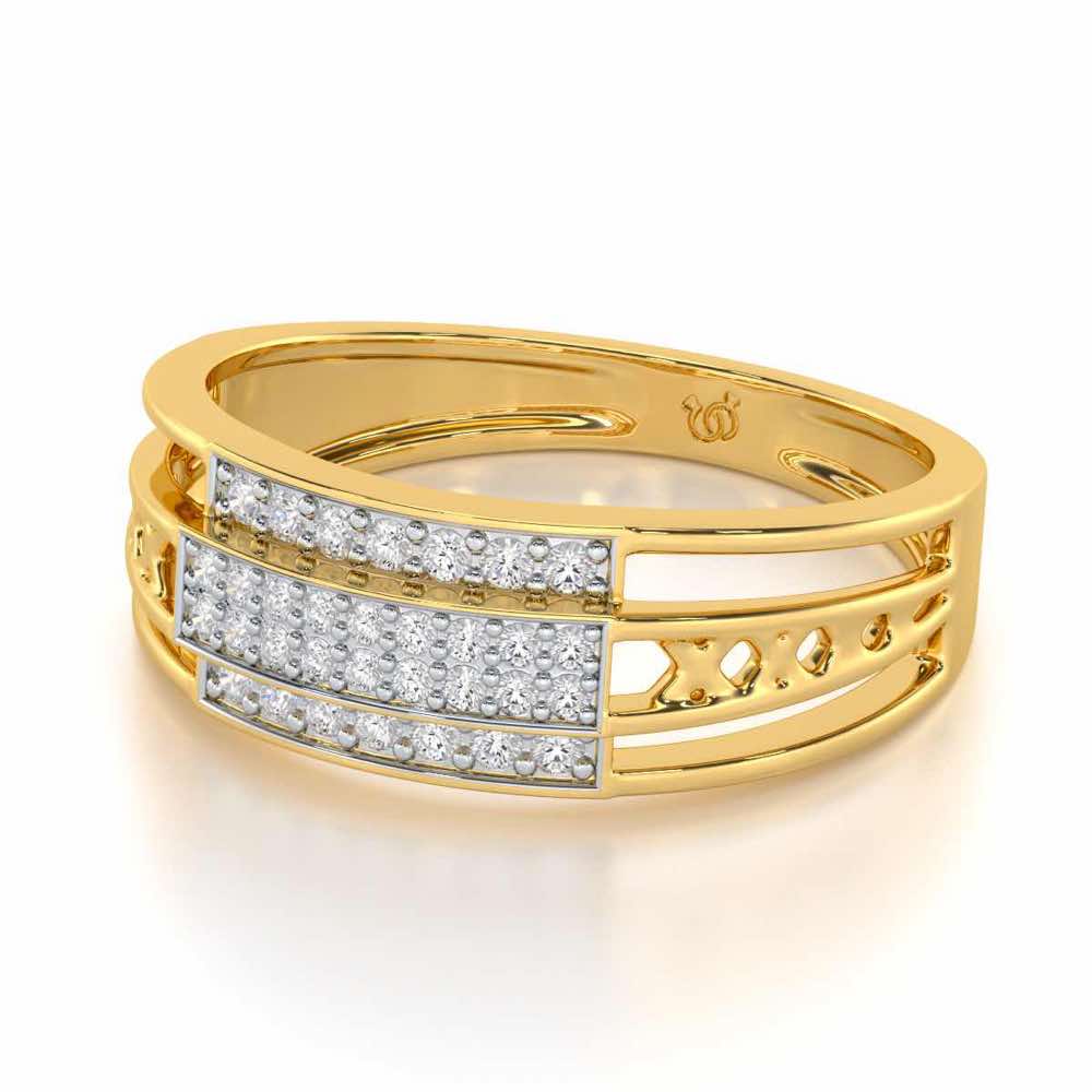 Samasth Silver Ring For Men - Yellow Gold - Image 2