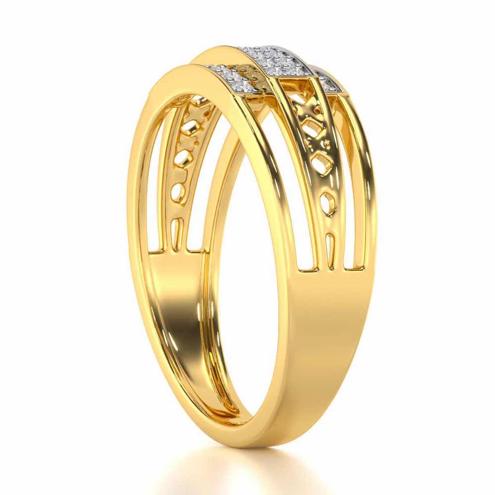 Samasth Silver Ring For Men - Yellow Gold - Image 3