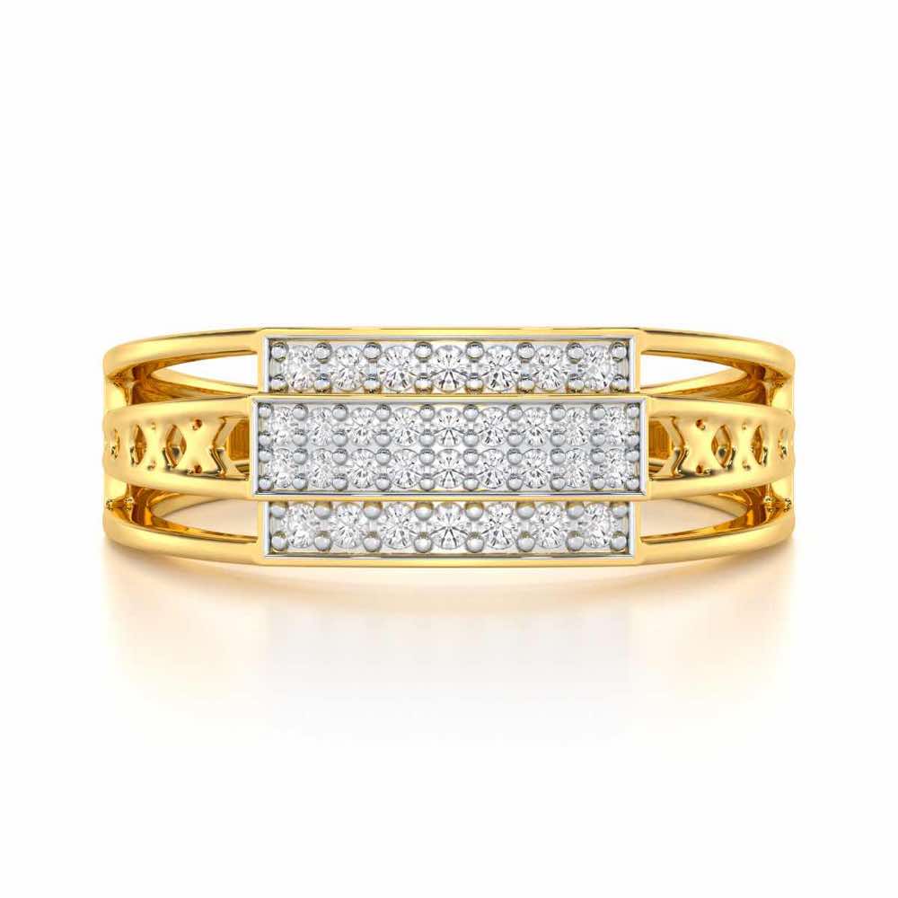 Samasth Silver Ring For Men - Yellow Gold - Image 4